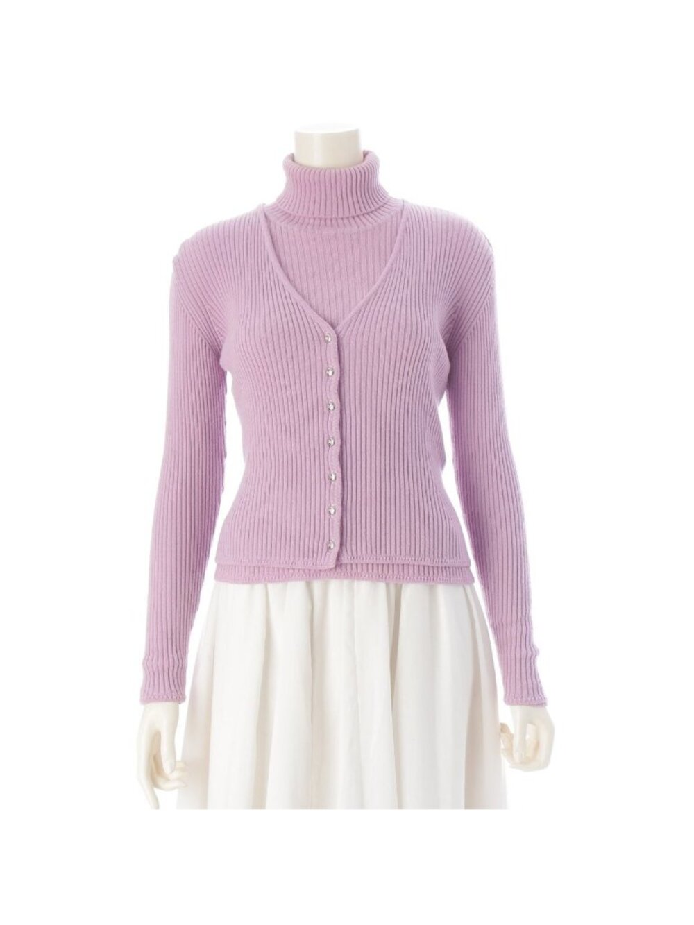 Dior Galliano Era Wool Logo Button Turtle Neck Knit Sweater Ensemble Long